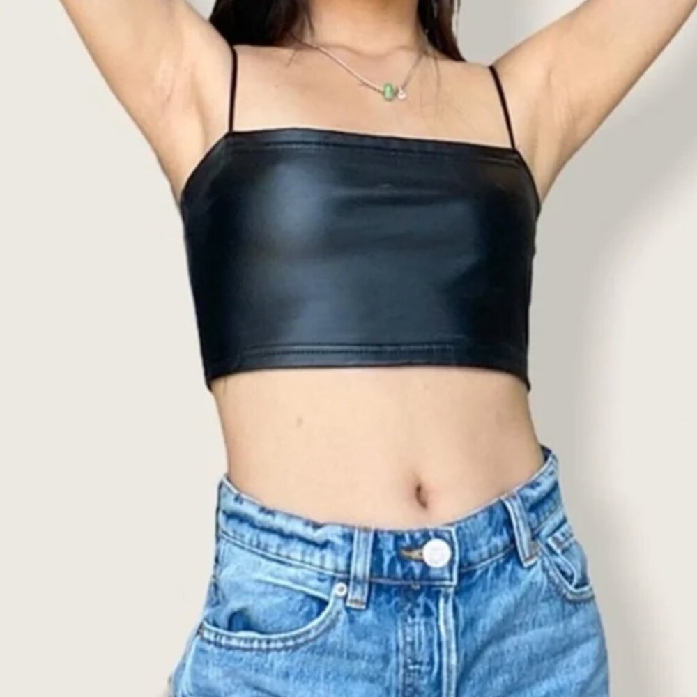 Faux Leather Top